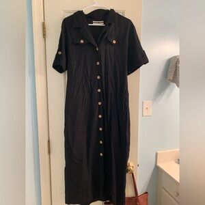 Navy Vintage Dana Kay Button Up Dress